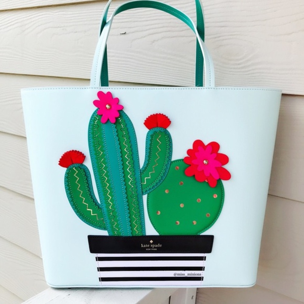 NEW Kate Spade Large Cactus Tote Light Blue